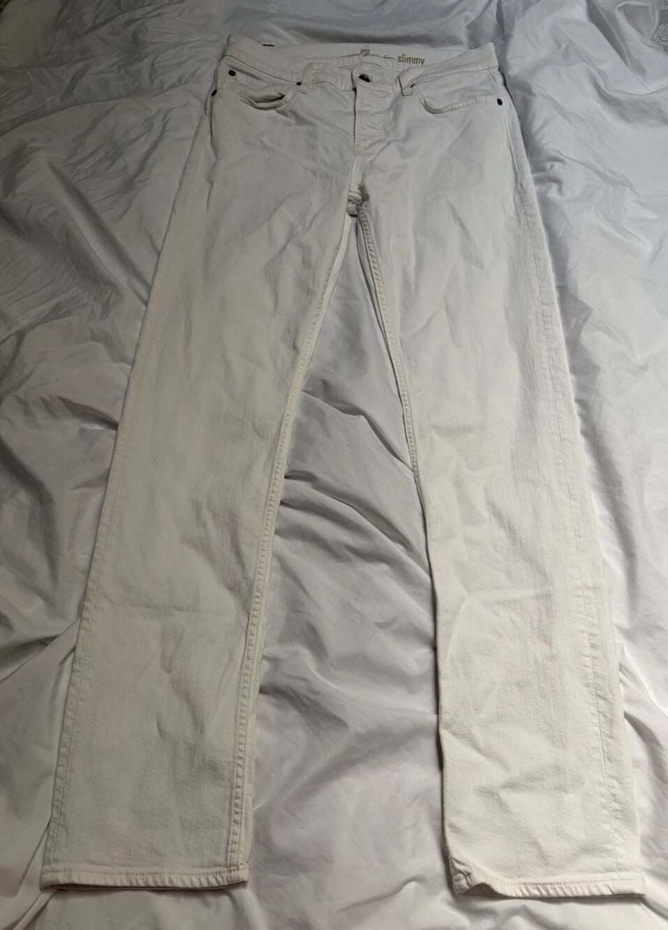 7 For All Mankind Slimmy Slim Fit White Denim Jeans Women's Size 31